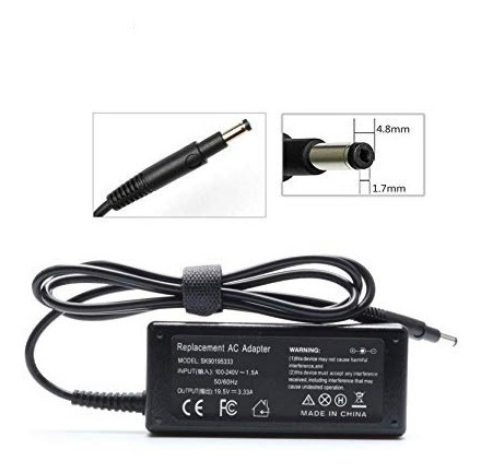 EK-S10 Cargador Compatible HP 19.5V 3.33A P/Negra (4.8*1.7) 65W