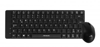 *Kit teclado y mouse inalambrico ACTECK AC-916622, Mini, 79 teclas, Negro, 10 m